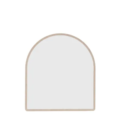 Grey Textured Arched Shaped Overmantle Mirror