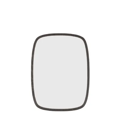 Black Large Capsule Wall Mirror Glass Size 56 x 76cm