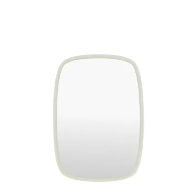 Porcelain Framed Small Capsule Wall Mirror Bevelled Glass