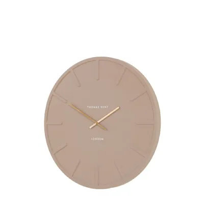 Grey Round Wall Clock Wooden Frame Gold Hands