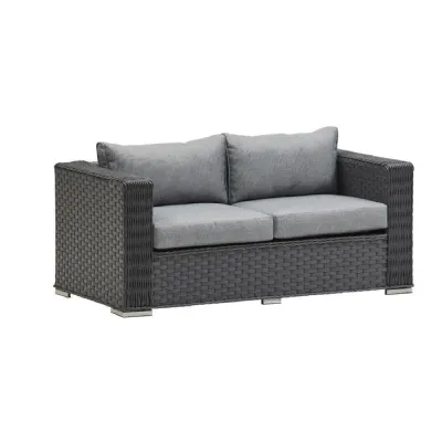 Homely Rattan 2 Seater Sofa in Grey