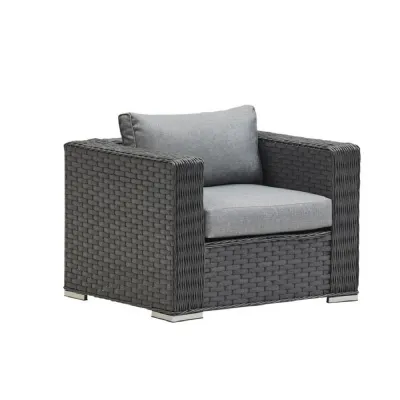 Homely Rattan Armchair in Grey