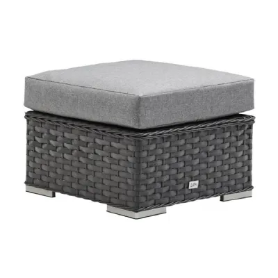Homely Rattan Square Stool in Grey