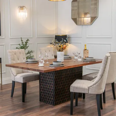 Weathered Dark Teak And Wood 200cm Large Dining Table