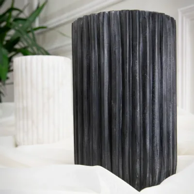 Sol Black Marble Vase