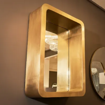 Deep Brass Metal Framed Wall Mirror