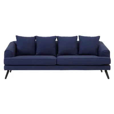 Mylo 3 Seat Navy Fabric Sofa