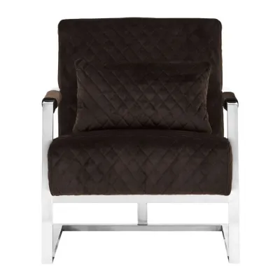 Diamond Quilted Contemporary Black And Steel Armchair