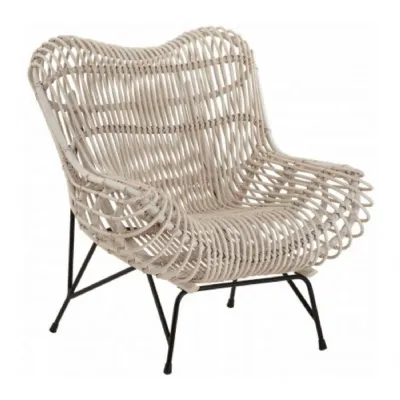 Monochrome Rattan Occasional Chair