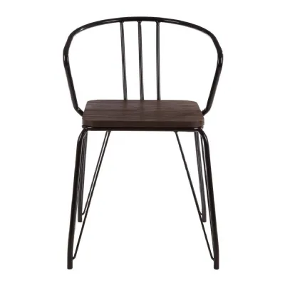 Soft Industrial Black Metal Dining Chair