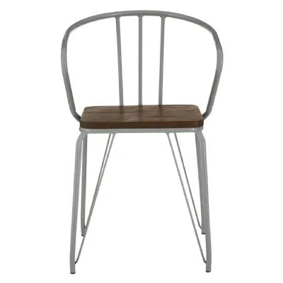 Soft Industrial Grey Metal Dining Chair