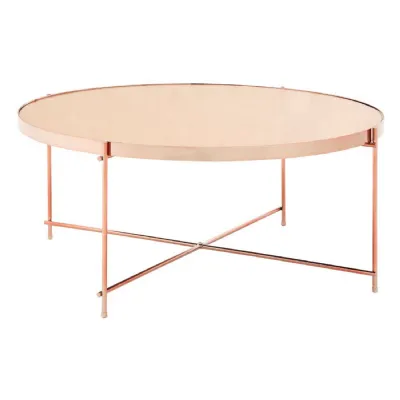 Contemporary Pink Mirror Coffee Table