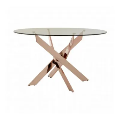 Gold Glass Top Dining Table