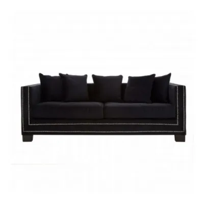 Sofia Black Modern 3 Seat Sofa