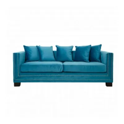 Sofia Blue Modern 3 Seat Sofa