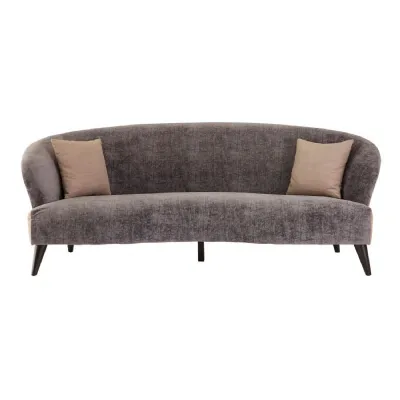 Reine Grey Velvet 3 Seat Sofa