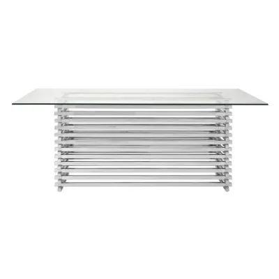 Contemporary Polished Steel Dining Table