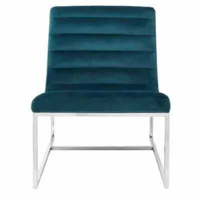 Vogue Teal Velvet Curved Cocktail Chair