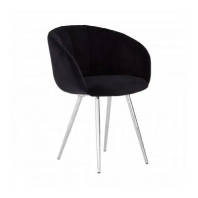 Retro Black Upholstered Dining Chair