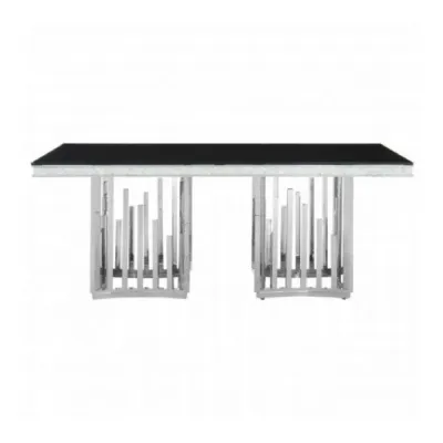 Black And Silver Dining Table