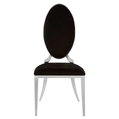 Contemporary Oval Back Velvet Dining Chair