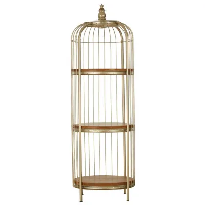 Mantis Medium Champagne Finish Birdcage Shelf Unit