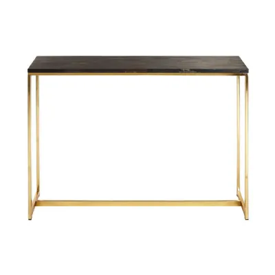 Contemporary Sleek Bass Tones Black Top Console