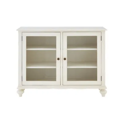 Distressed White Two Door Loire Display Cabinet