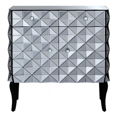 Geometric Texture Silver Finish Colour Buffet