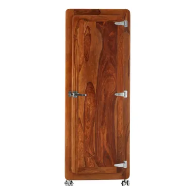 Industrial Style Sheesham Cabinet With Chrome Fittings