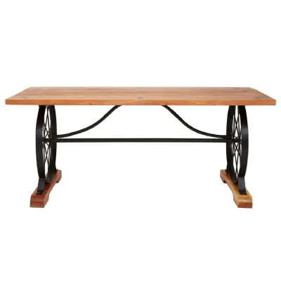 Modern Acacia Wheel Dining Table