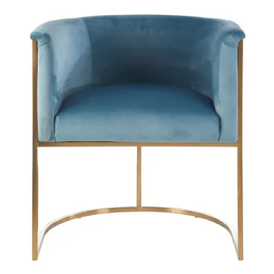 Chic Powder Blue Velvet Chair