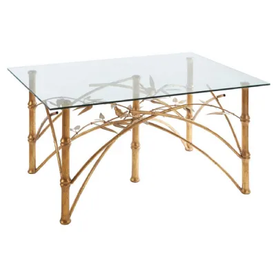 Gold metal bamboo style coffee table