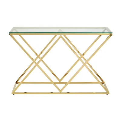 Gold Geo Console Table