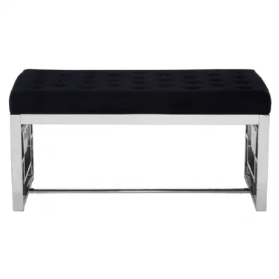 Allure Black Tufted Bench