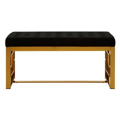 Allure Black Velvet Bench