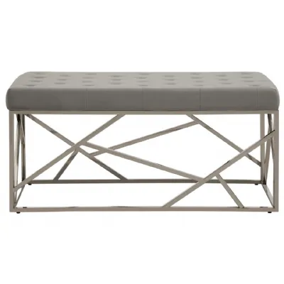 Allure Grey Velvet Asymmetric Bench