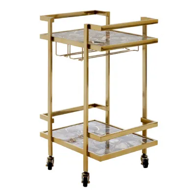 Vita Chic Gold Finish Drinks Trolley