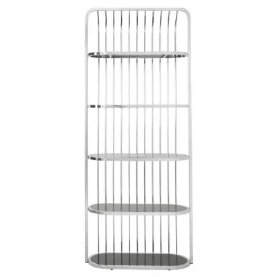 Horizon Silver Finish Cage Design Bookshelf