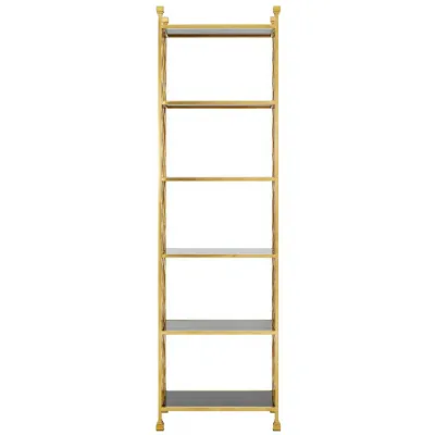 Horizon Gold Finish 6 Shelf Brick Design Unit