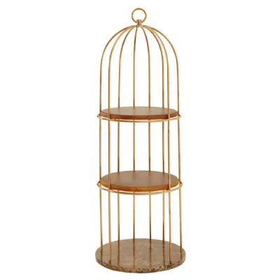 Horizon Rose Gold Cage Design Shelf Unit