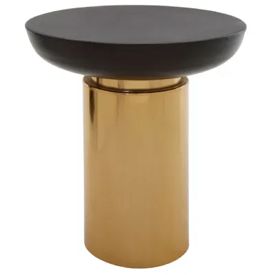 Black And Gold Circular Coffee Table