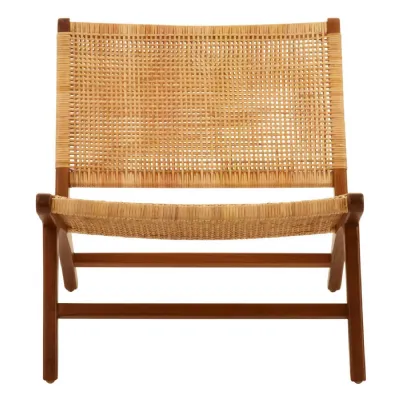 Teak and Rattan Chair