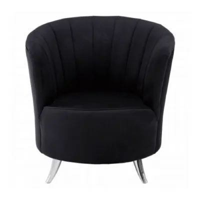 Ribbed Black Tub Chair