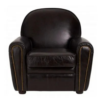 Victor Black Leather Classic Armchair