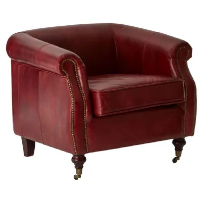 Victor Red Leather Arm Chair