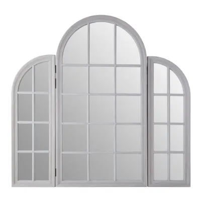 Triptych Grey Finish Dressing Table Mirror