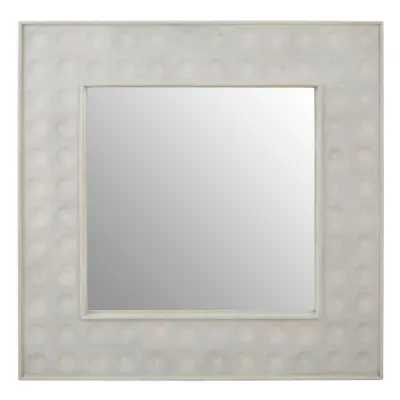Weathered Mango Wood White Wall Mirror