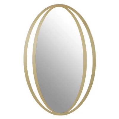 Luxe Oval Frame Metallic Finish Wall Mirror