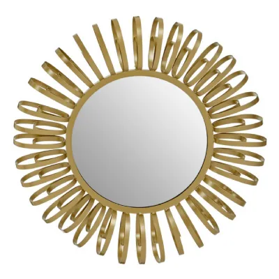 Luxe Multi Ring Warm Metallic Mirrored Glass Wall Mirror
